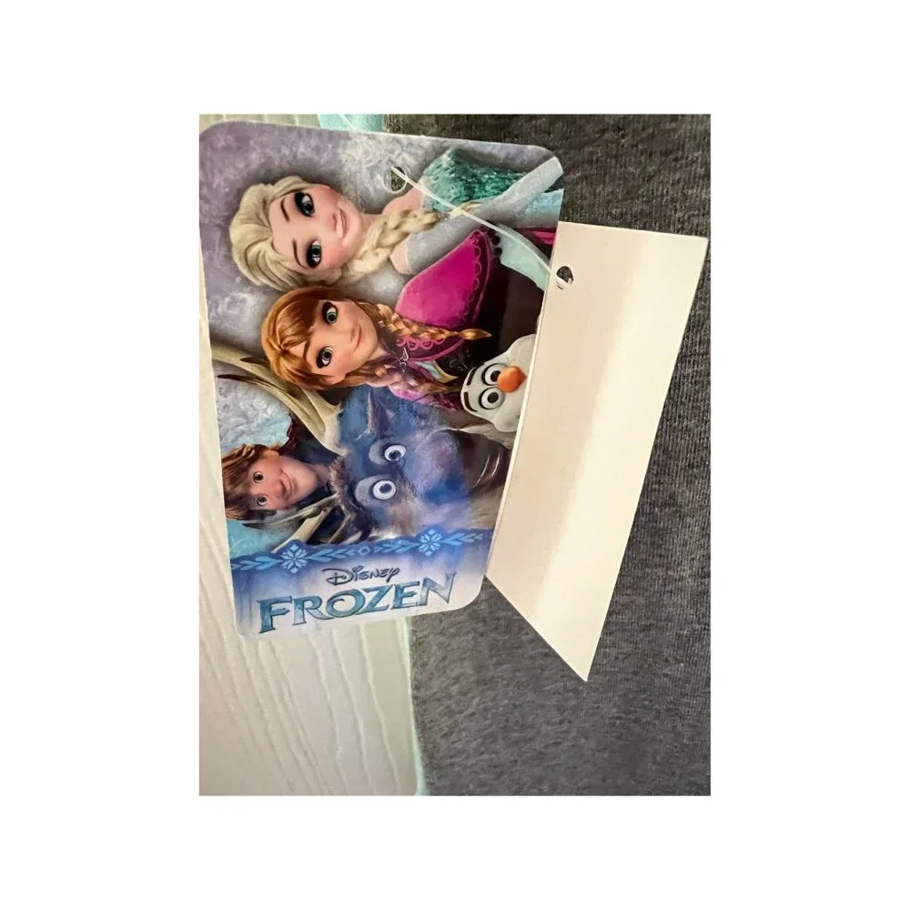 Frozen Girls 2-Piece Legging Set Size 6X Blue Shirt Grey Leggings Snowflakes - Picture 5 of 7